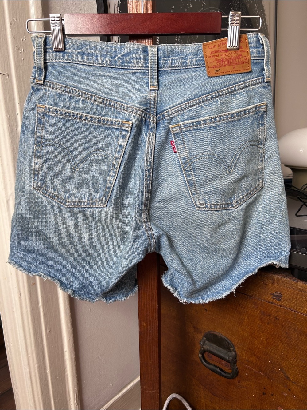 Levi's light blue denim cutoff shorts size 25